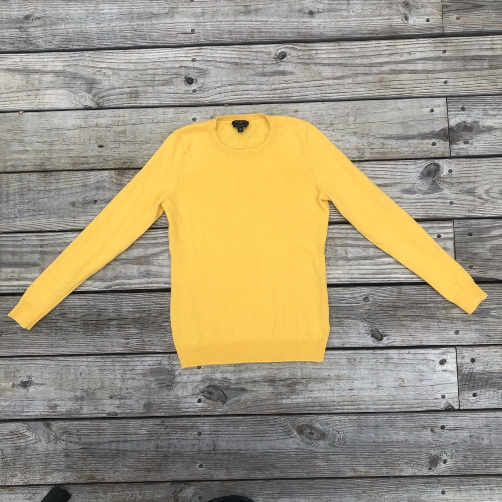 Talbots 100% Cashmere Sweater S Small, Gold/Yellow